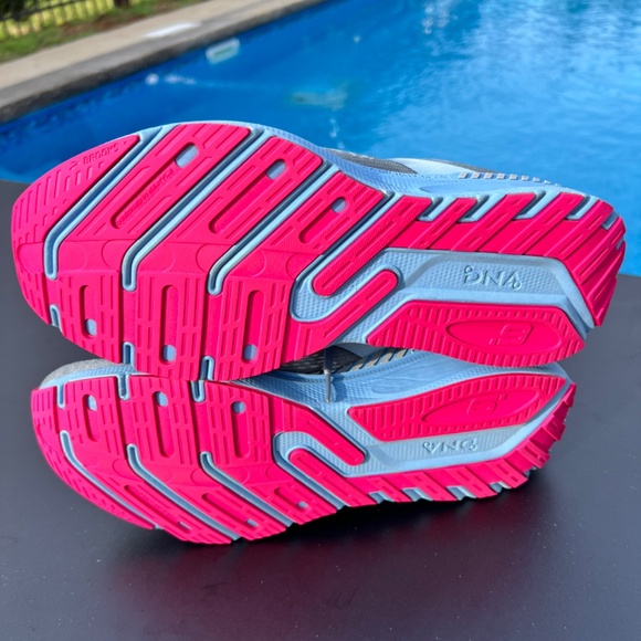 Brooks Women’s Launch GTS 9 Grey Blue Pink Supportive Running Shoe - Picture 9 of 14